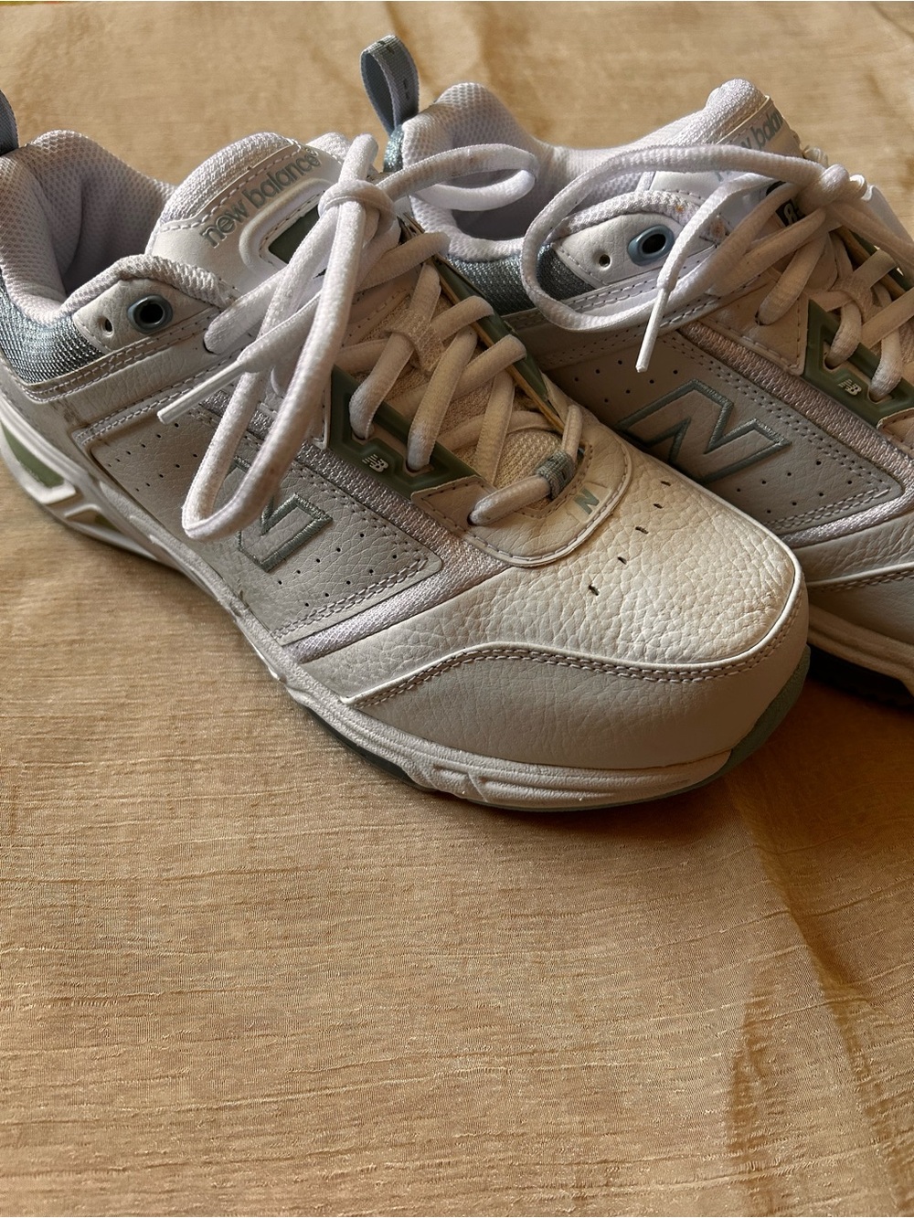 New Balance Kids White & Light Gray Sneakers